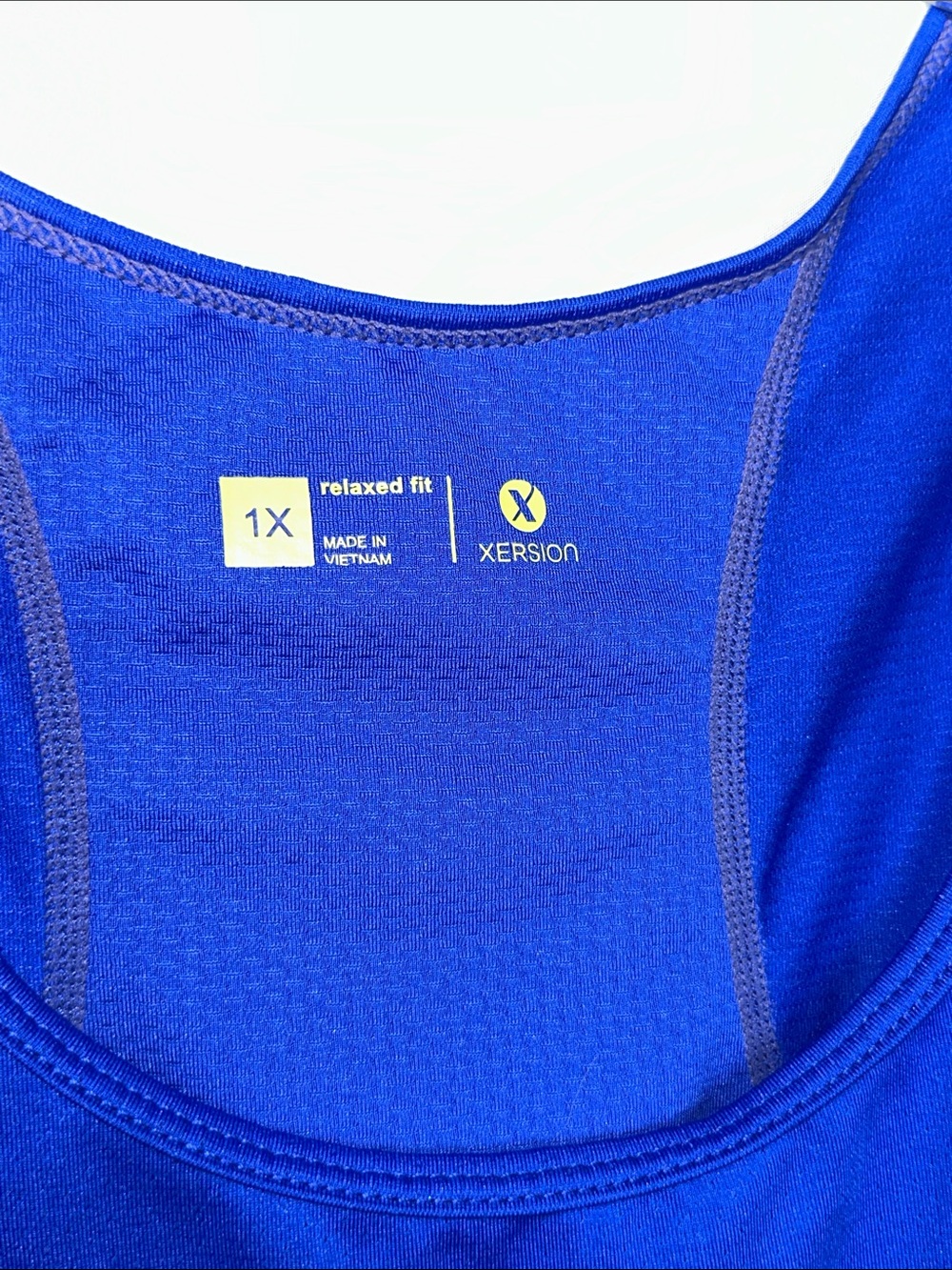 Xersion Blue Mesh-Back Tank Top - Picture 4 of 5